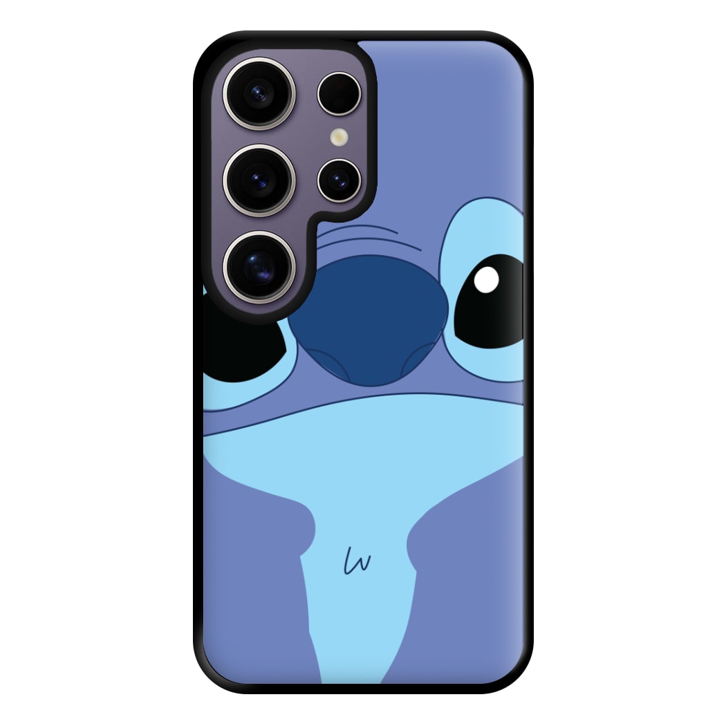 Blue Alien Face Phone Case for Galaxy S25 Ultra