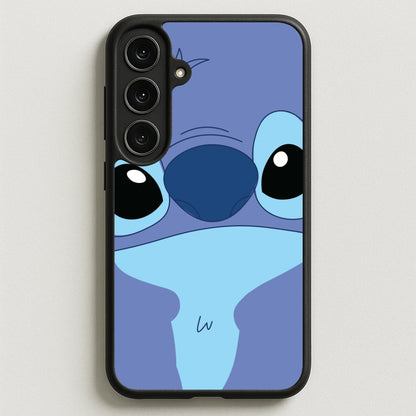Blue Alien Face Phone Case for Galaxy S25FE