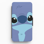 Blue Alien Face Flip / Wallet Phone Case 1