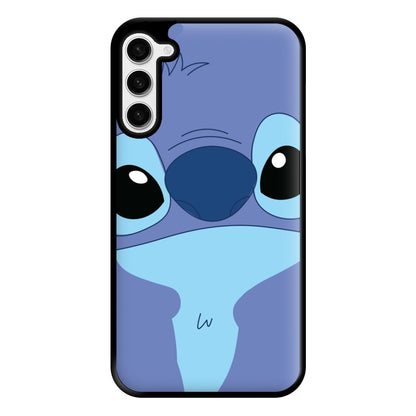 Blue Alien Face Phone Case for Galaxy S23 Plus