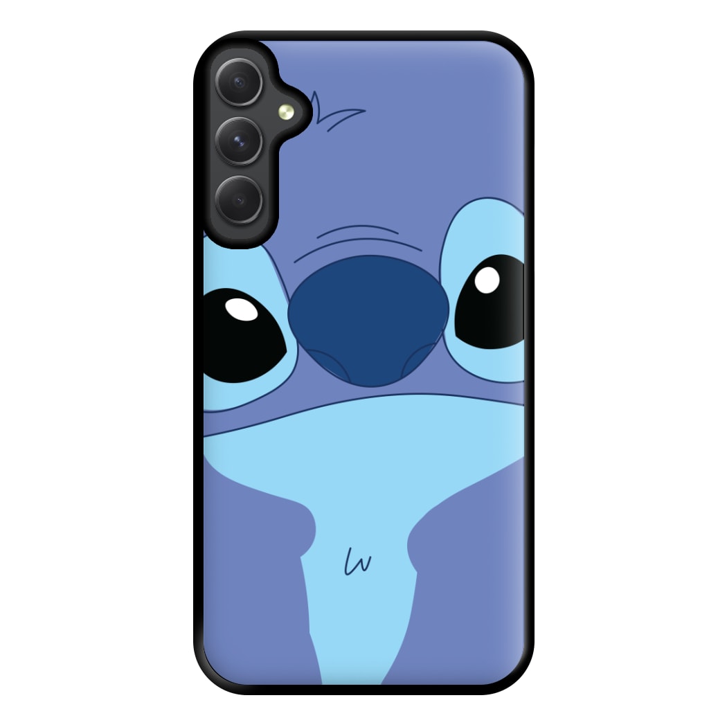 Blue Alien Face Phone Case for Galaxy A14