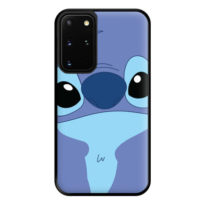 Blue Alien Face Phone Case for Galaxy S20 Plus