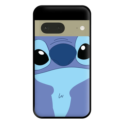 Blue Alien Face Phone Case for Google Pixel 7a