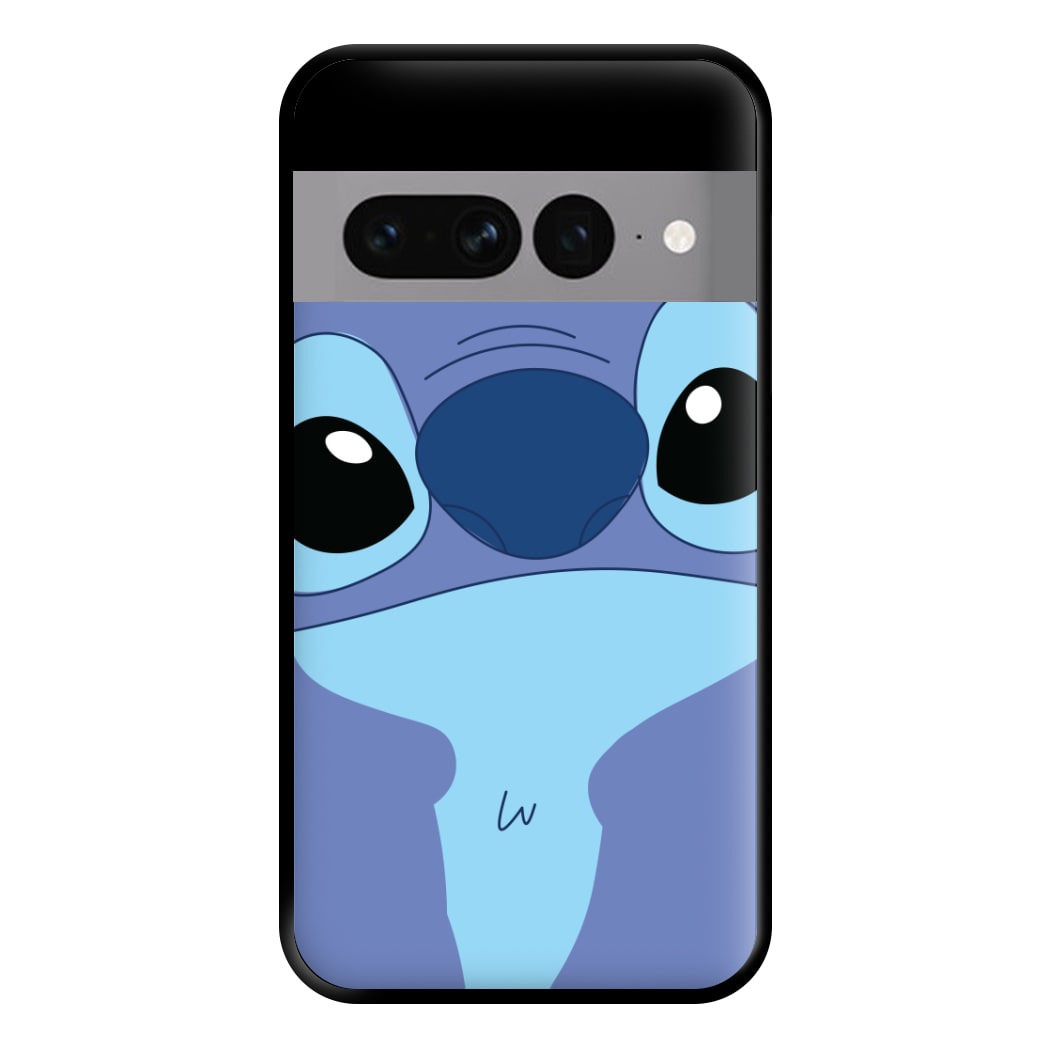 Blue Alien Face Phone Case for Google Pixel 7 Pro