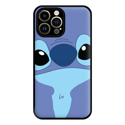 Blue Alien Face Phone Case for iPhone 14 Pro Max