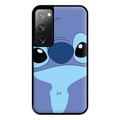 Blue Alien Face Phone Case for Galaxy S20