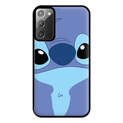 Blue Alien Face Phone Case for Galaxy Note 20 Ultra