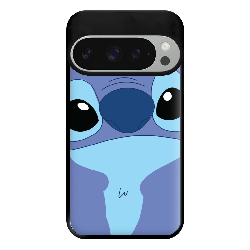 Blue Alien Face Phone Case for Google Pixel 9 Pro XL