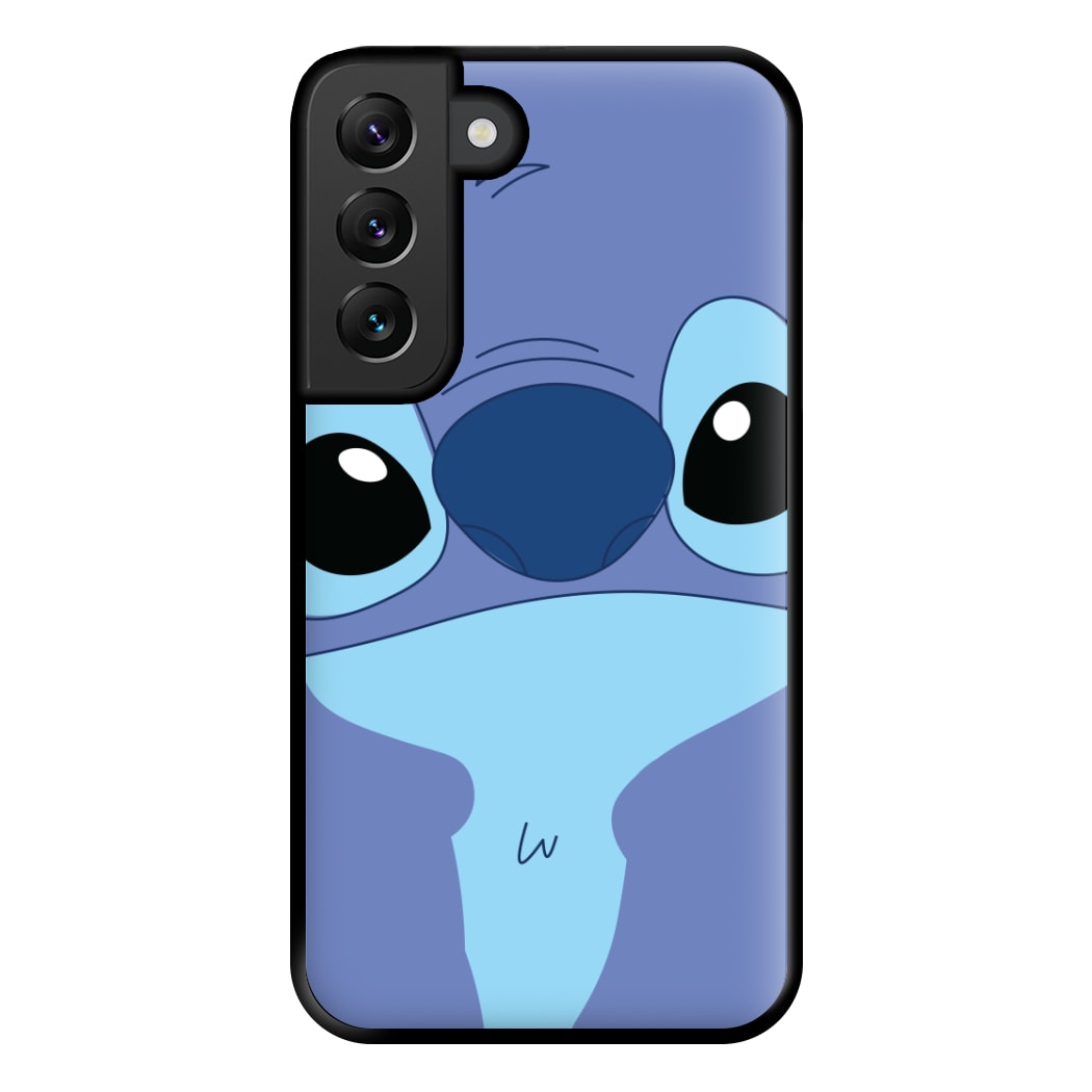 Blue Alien Face Phone Case for Galaxy S22 Plus