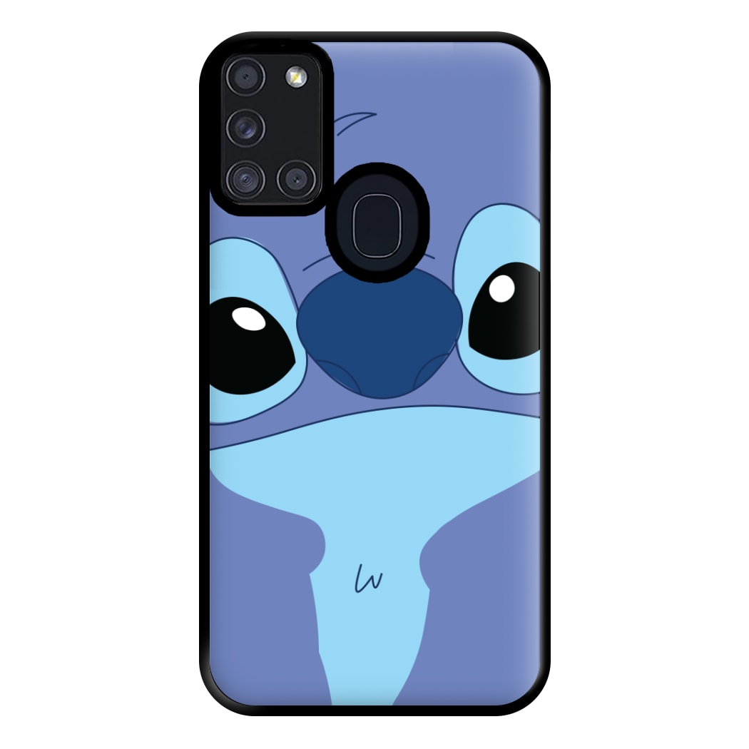 Blue Alien Face Phone Case for Galaxy A21s