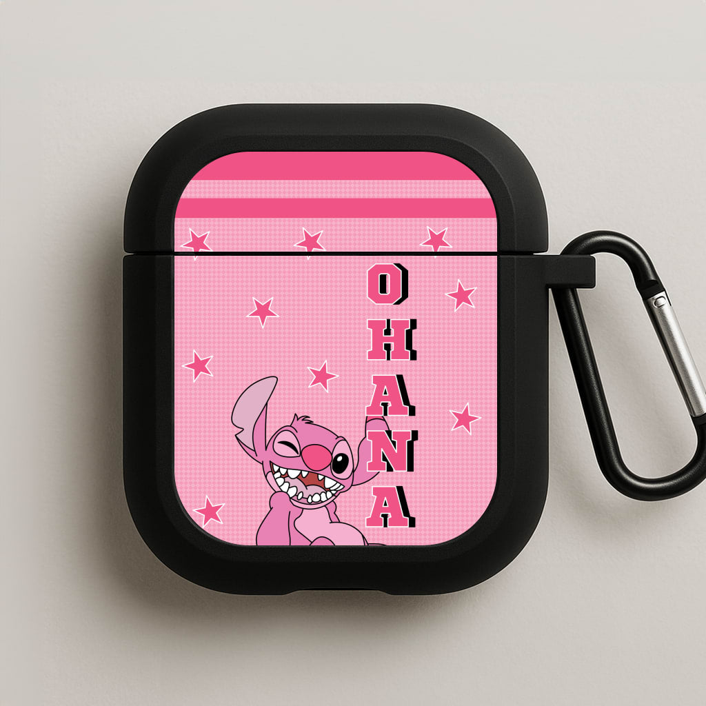 Pink Alien Ohana AirPods Case