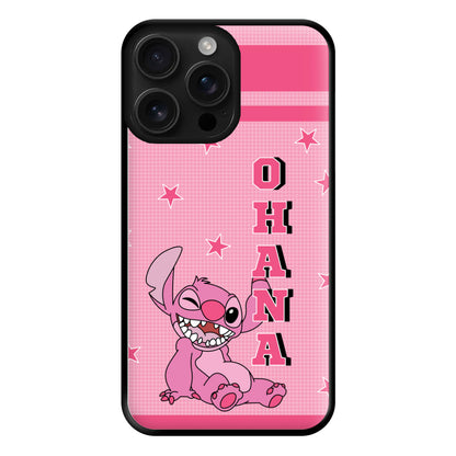 Pink Alien Ohana Phone Case for iPhone 16 Pro Max