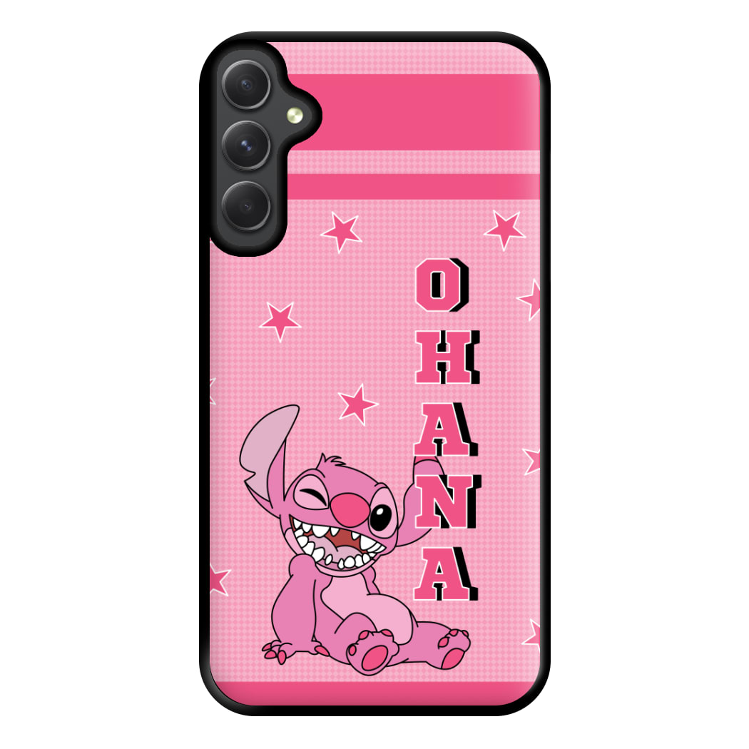 Pink Alien Ohana Phone Case for Galaxy A34