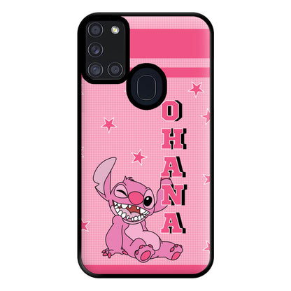 Pink Alien Ohana Phone Case for Galaxy A21s