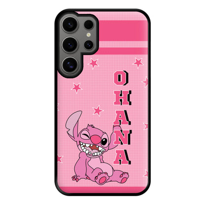 Pink Alien Ohana Phone Case for Galaxy S24 Ultra