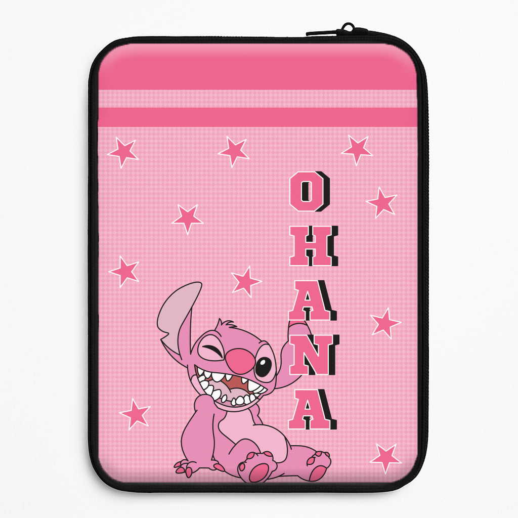 Pink Alien Ohana Laptop Sleeve