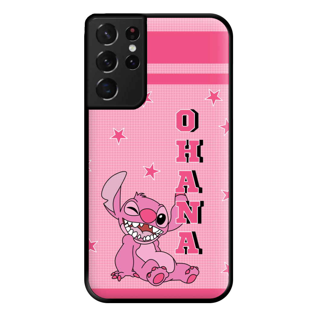 Pink Alien Ohana Phone Case for Galaxy S21 Ultra