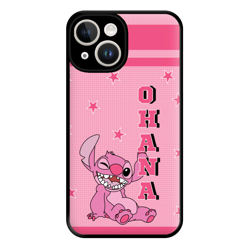 Pink Alien Ohana Phone Case for iPhone 14