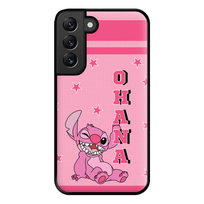 Pink Alien Ohana Phone Case for Galaxy S22 Plus