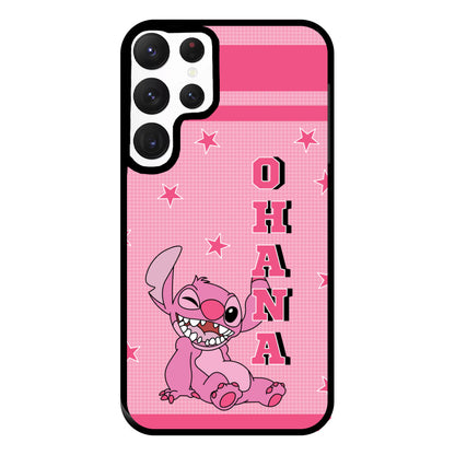 Pink Alien Ohana Phone Case for Galaxy S22 Ultra