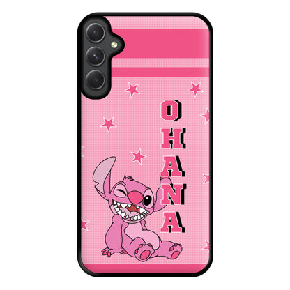 Pink Alien Ohana Phone Case for Galaxy A14