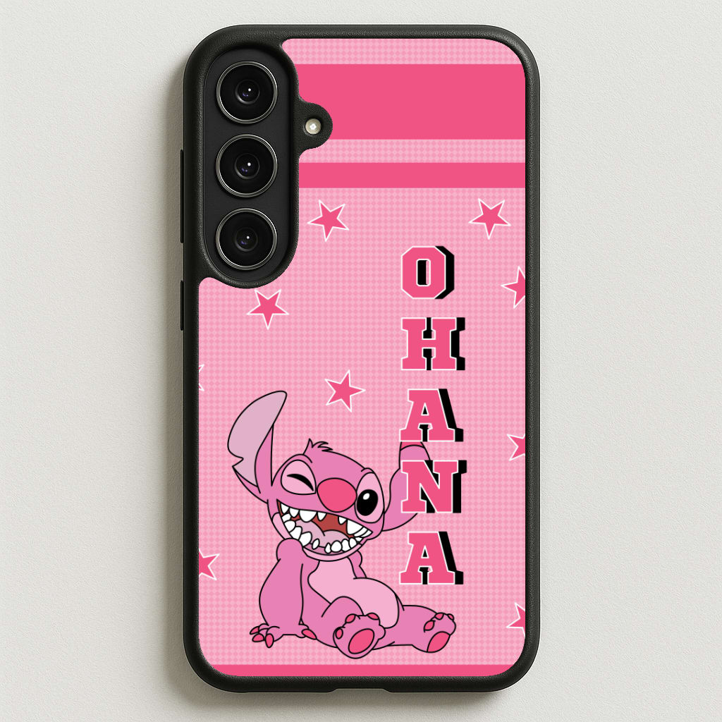 Pink Alien Ohana Phone Case for Galaxy S25FE