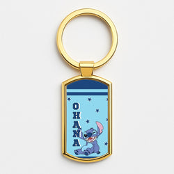 Blue Alien Ohana Gold Keyring