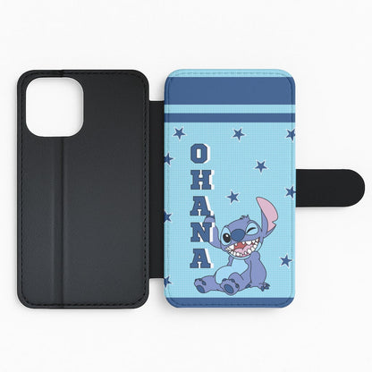 Blue Alien Ohana Flip Phone Case