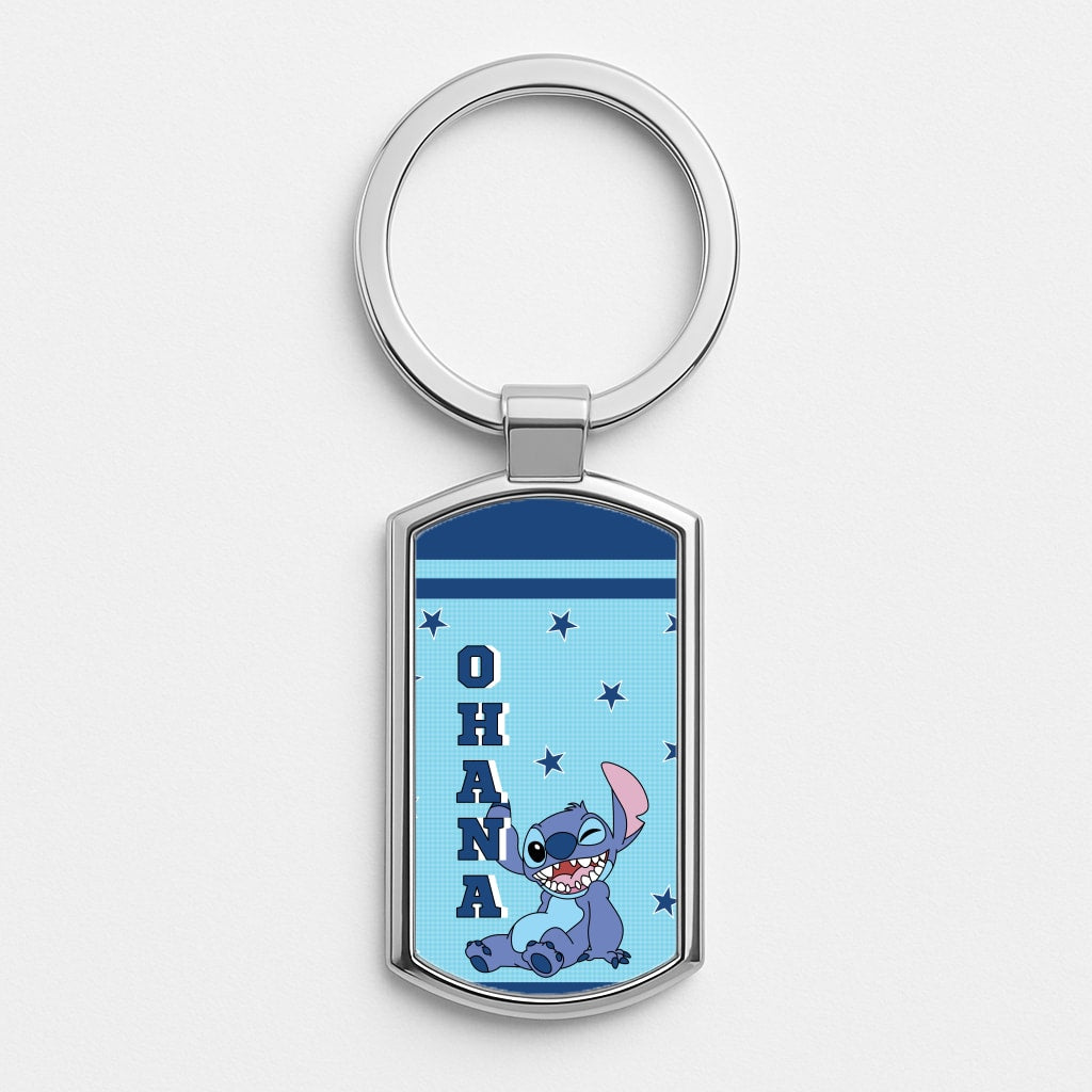 Blue Alien Ohana Luxury Keyring