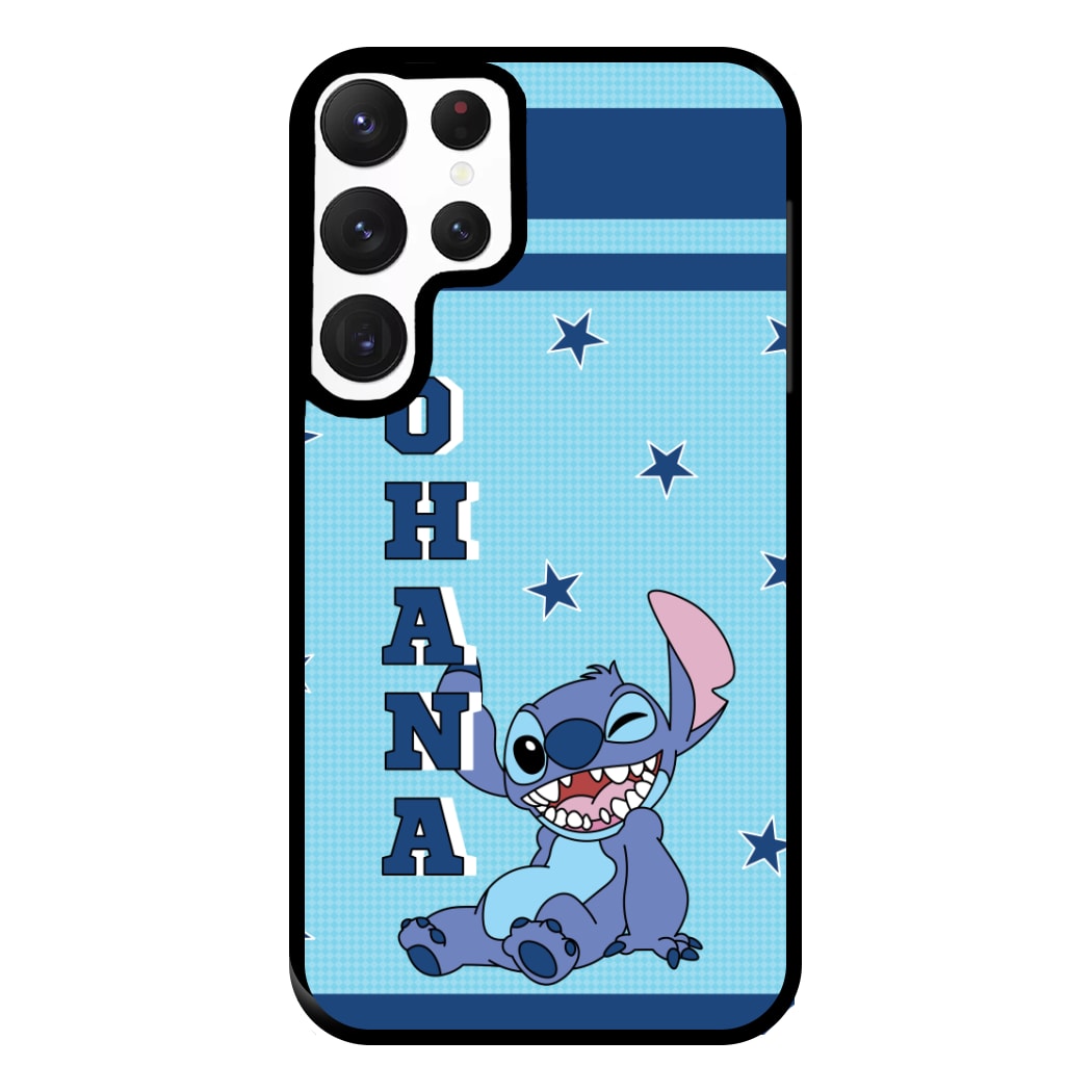 Blue Alien Ohana Phone Case for Galaxy S22 Ultra