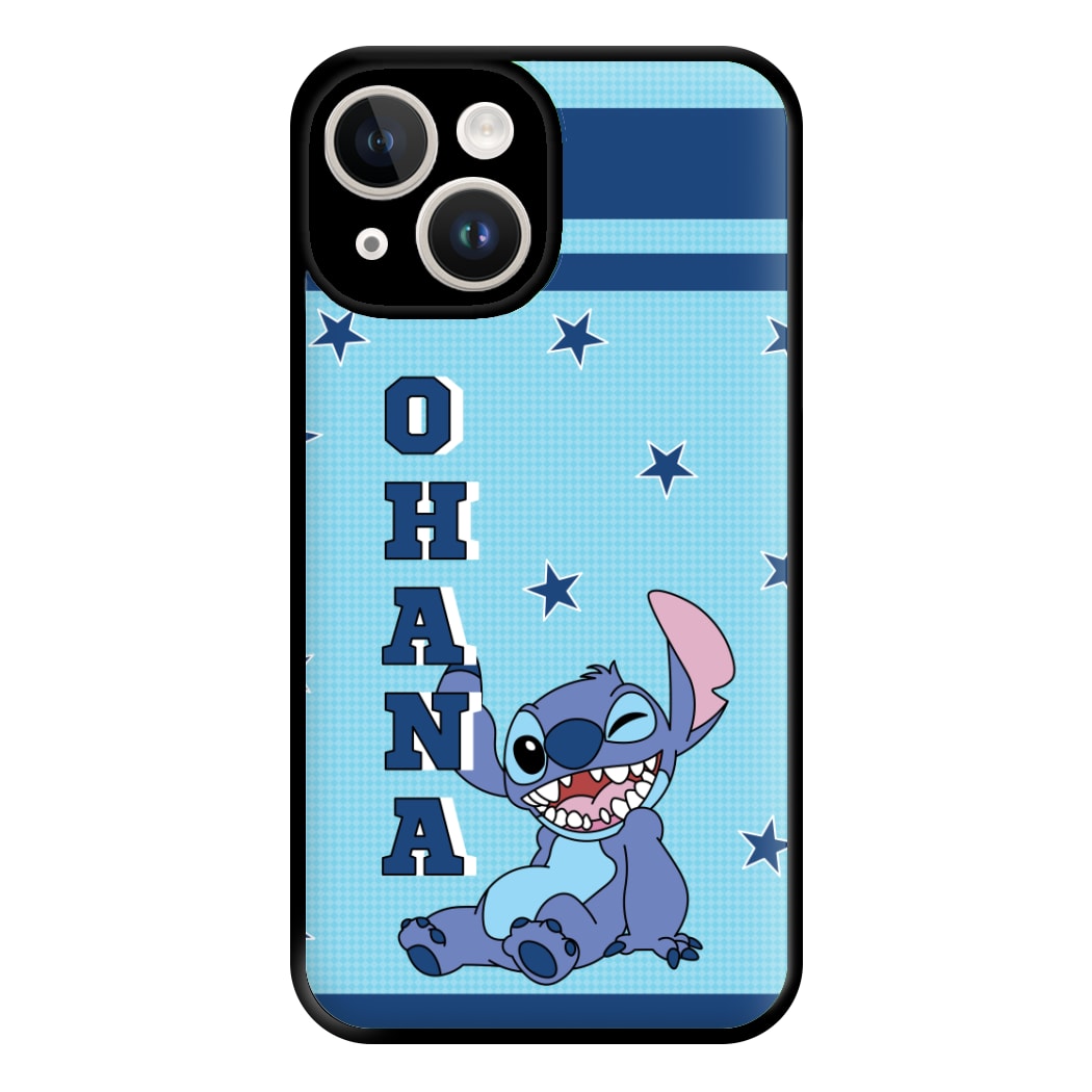 Blue Alien Ohana Phone Case for iPhone 14