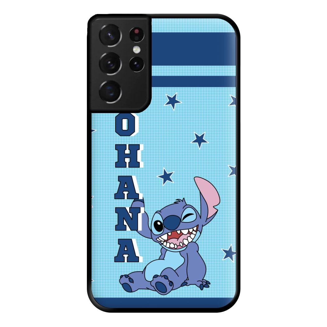 Blue Alien Ohana Phone Case for Galaxy S21 Ultra