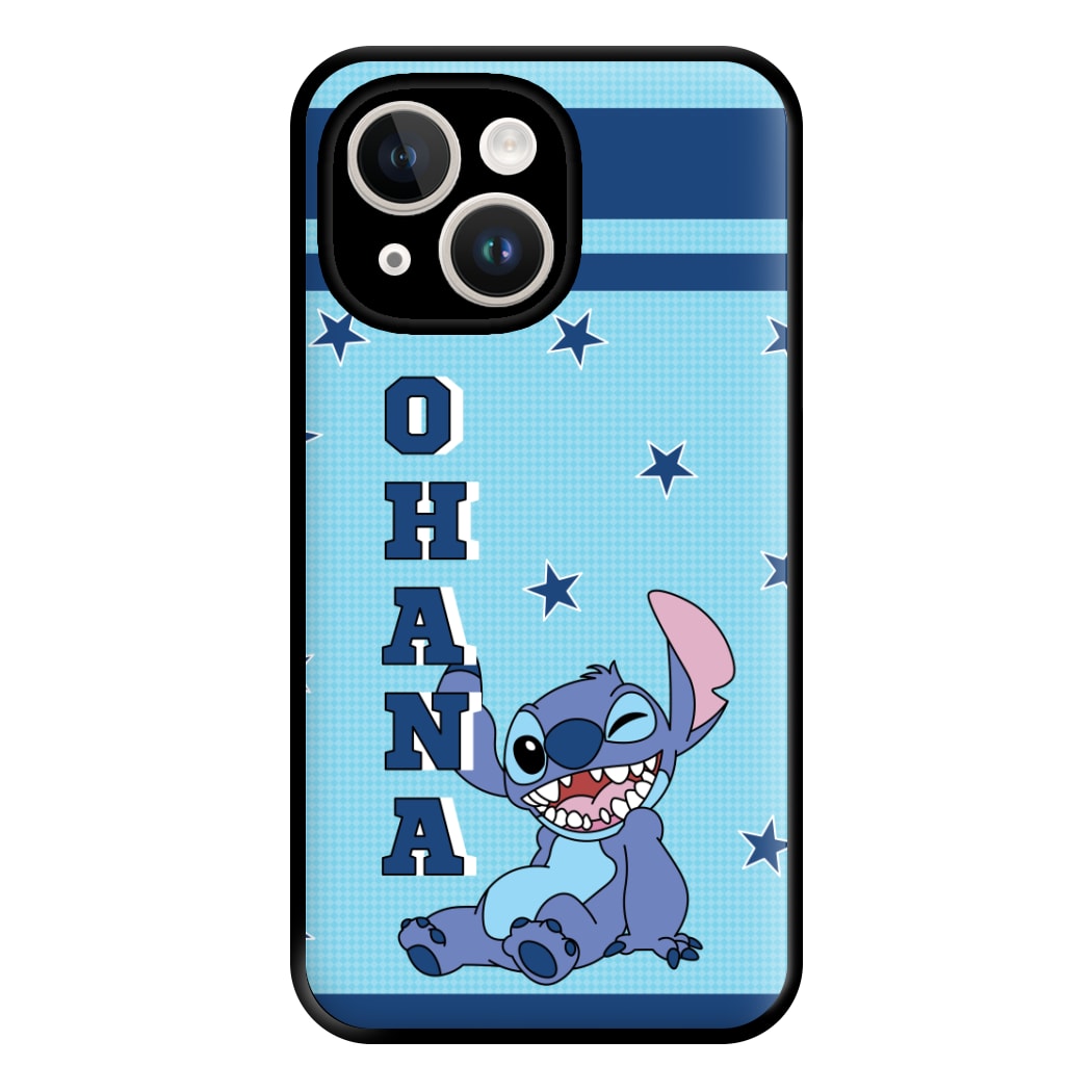 Blue Alien Ohana Phone Case for iPhone 14 Plus