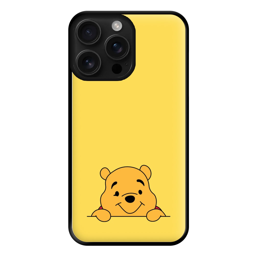 Cute Bear Leaning Phone Case for iPhone 16 Pro Max
