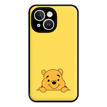 Cute Bear Leaning Phone Case for iPhone 14 Plus