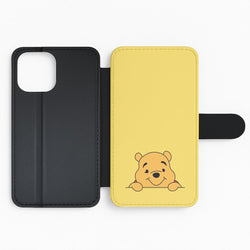 Cute Bear Leaning Flip Phone Case