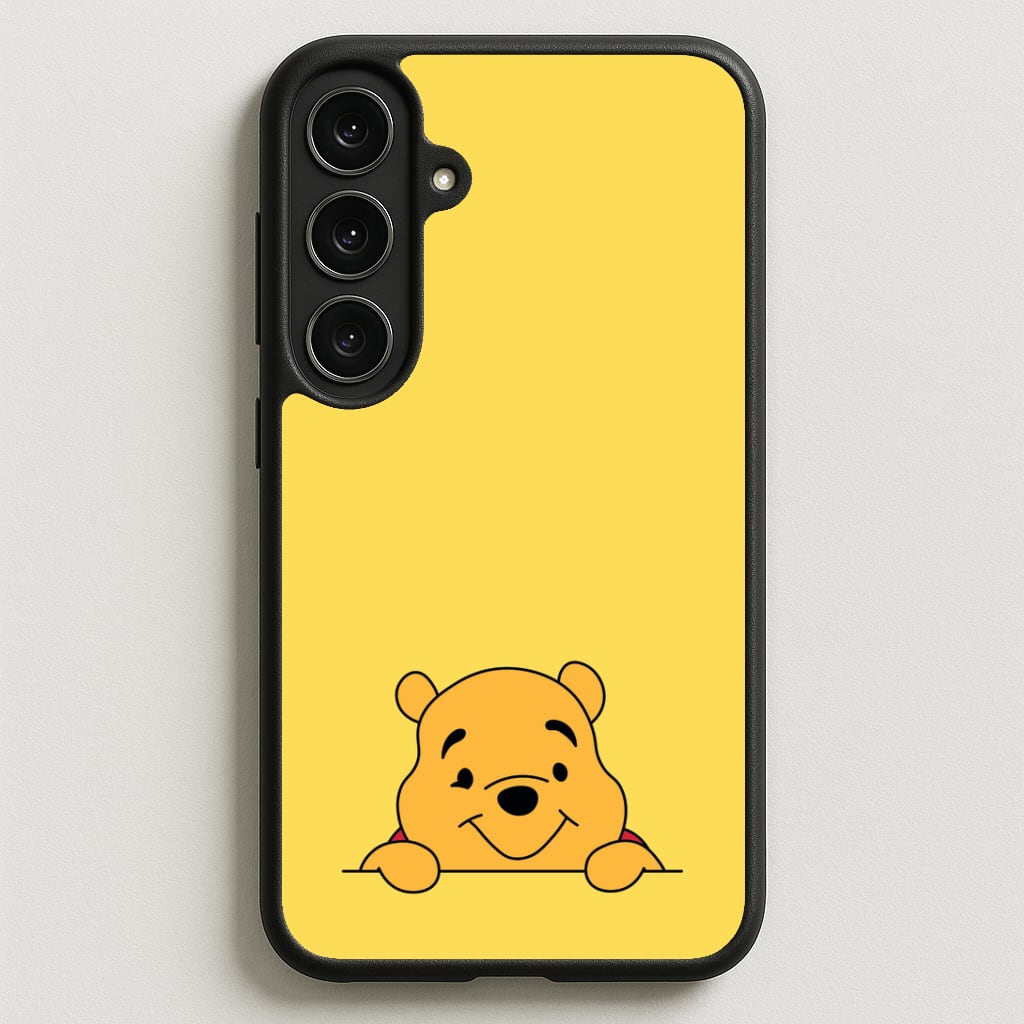 Cute Bear Leaning Phone Case for Galaxy S25FE