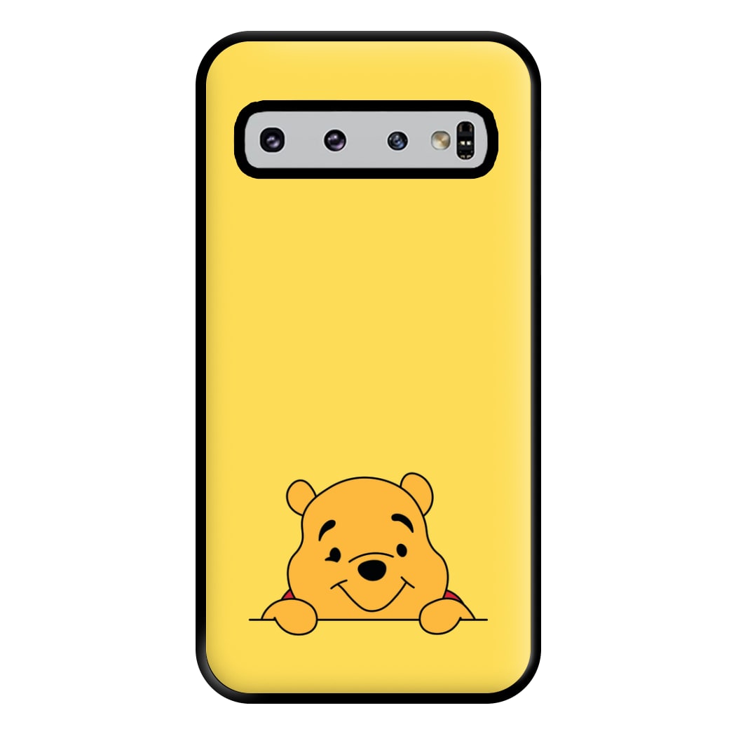 Cute Bear Leaning Phone Case for Galaxy S10 Plus