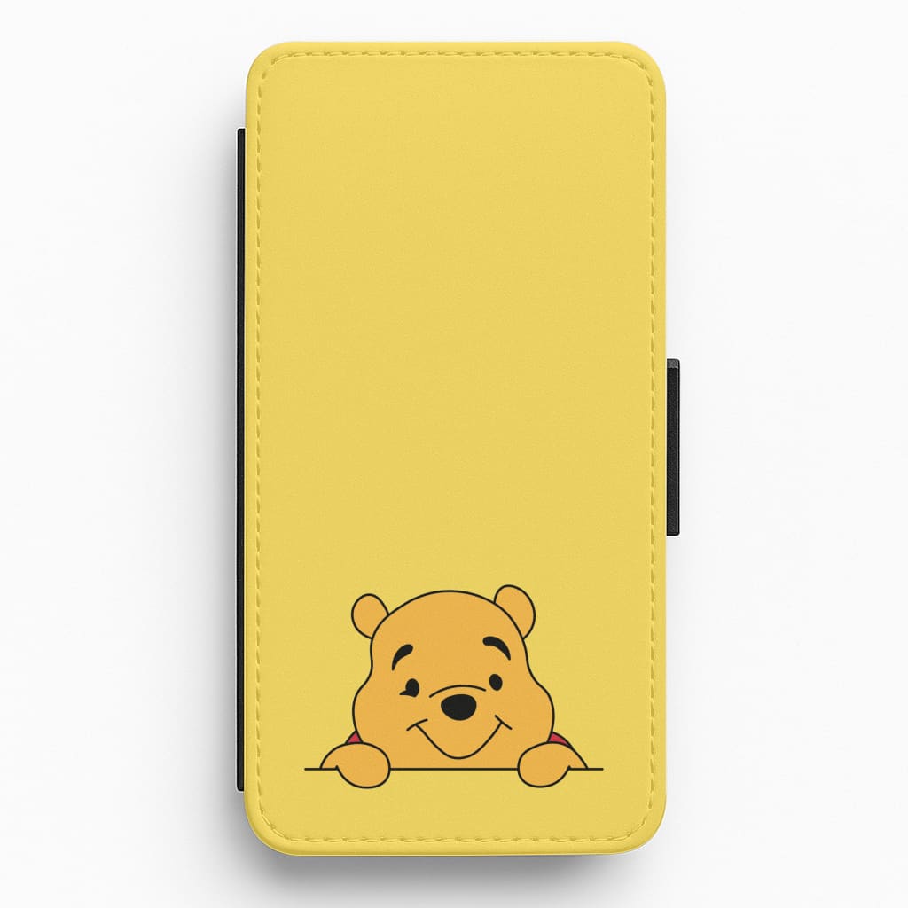 Cute Bear Leaning Flip / Wallet Phone Case