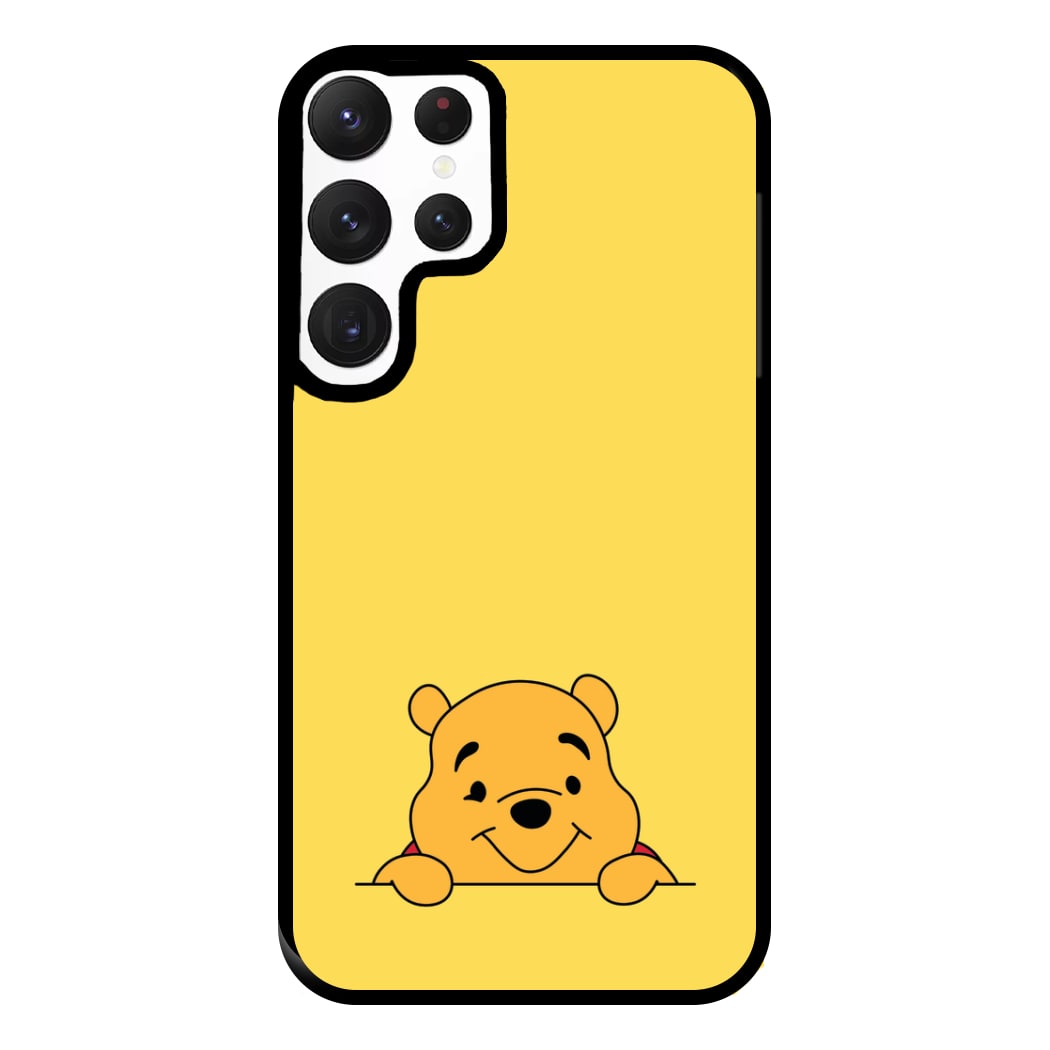 Cute Bear Leaning Phone Case for Galaxy S22 Ultra