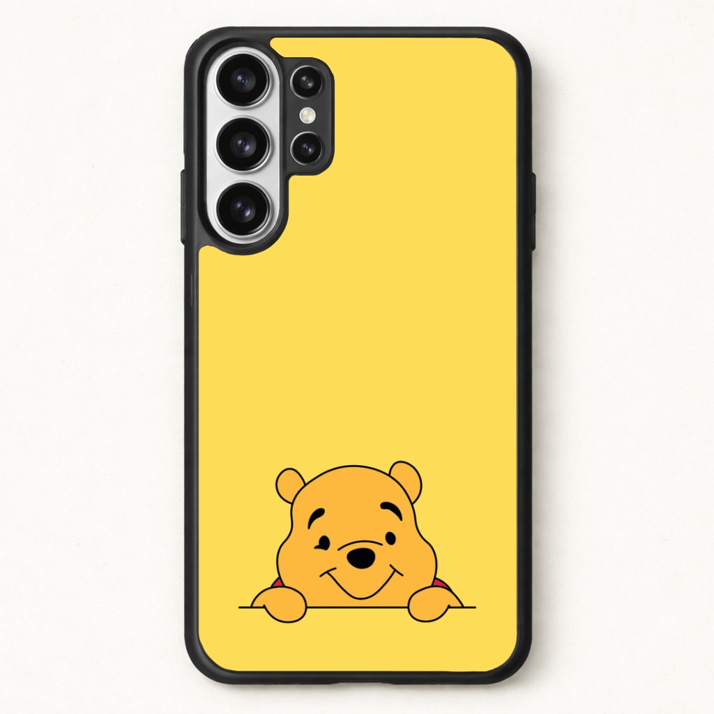 Cute Bear Leaning Phone Case for Galaxy S26 Ultra