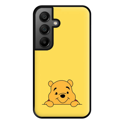 Cute Bear Leaning Phone Case for Galaxy A56