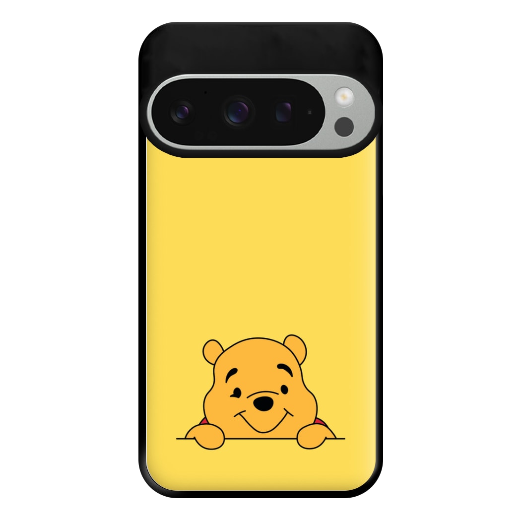 Cute Bear Leaning Phone Case for Google Pixel 9 Pro XL
