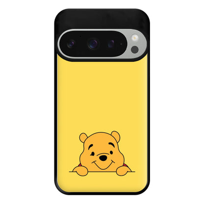 Cute Bear Leaning Phone Case for Google Pixel 9 Pro XL