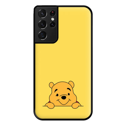 Cute Bear Leaning Phone Case for Galaxy S21 Ultra