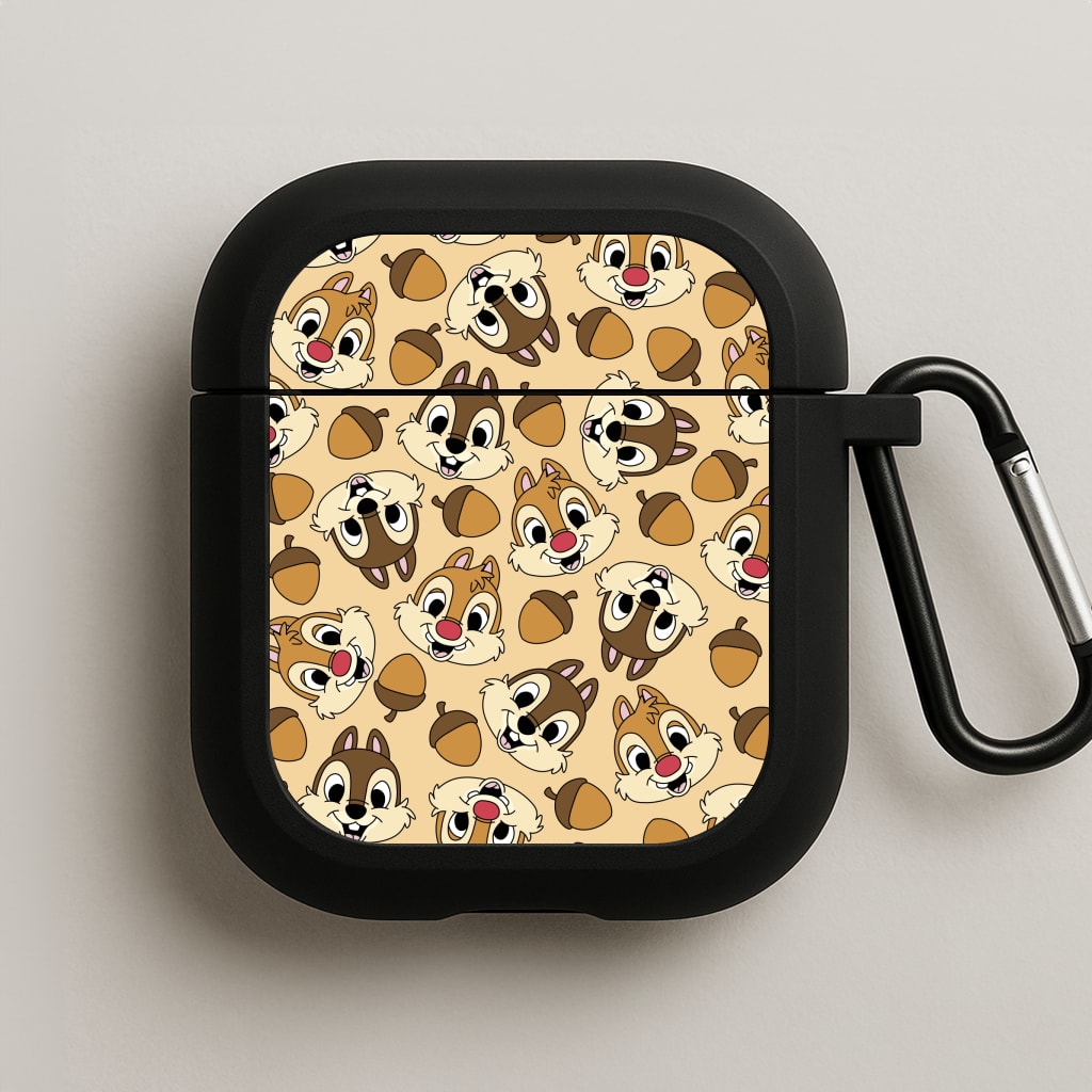 Cute Squirrels And Acorns Pattern AirPods Case