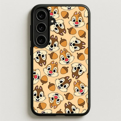 Cute Squirrels And Acorns Pattern Phone Case for Galaxy S25FE