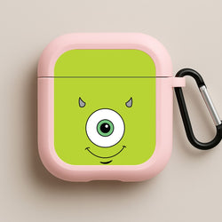 Green Monster Face Pink AirPods Case
