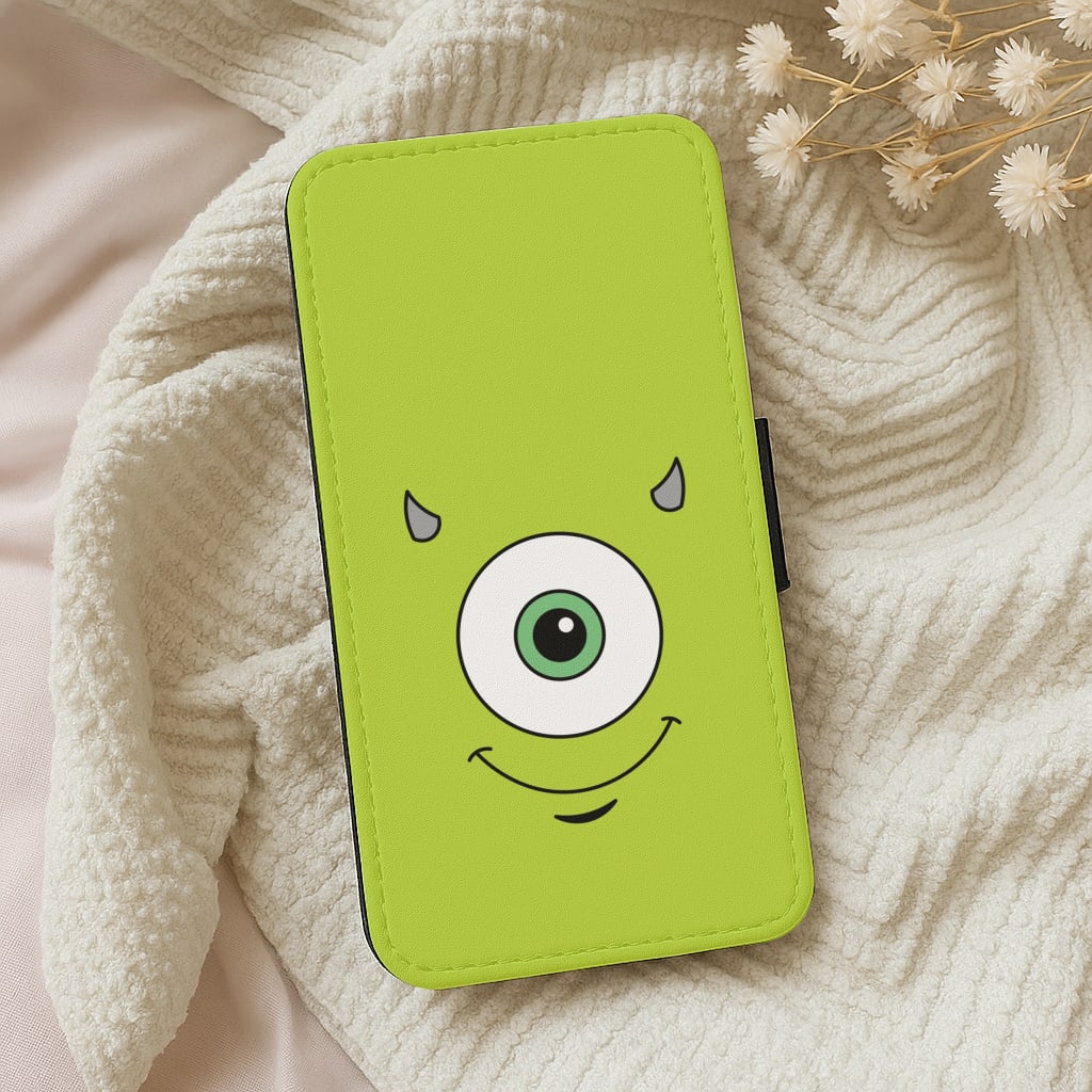 Green Monster Face Wallet Phone Case