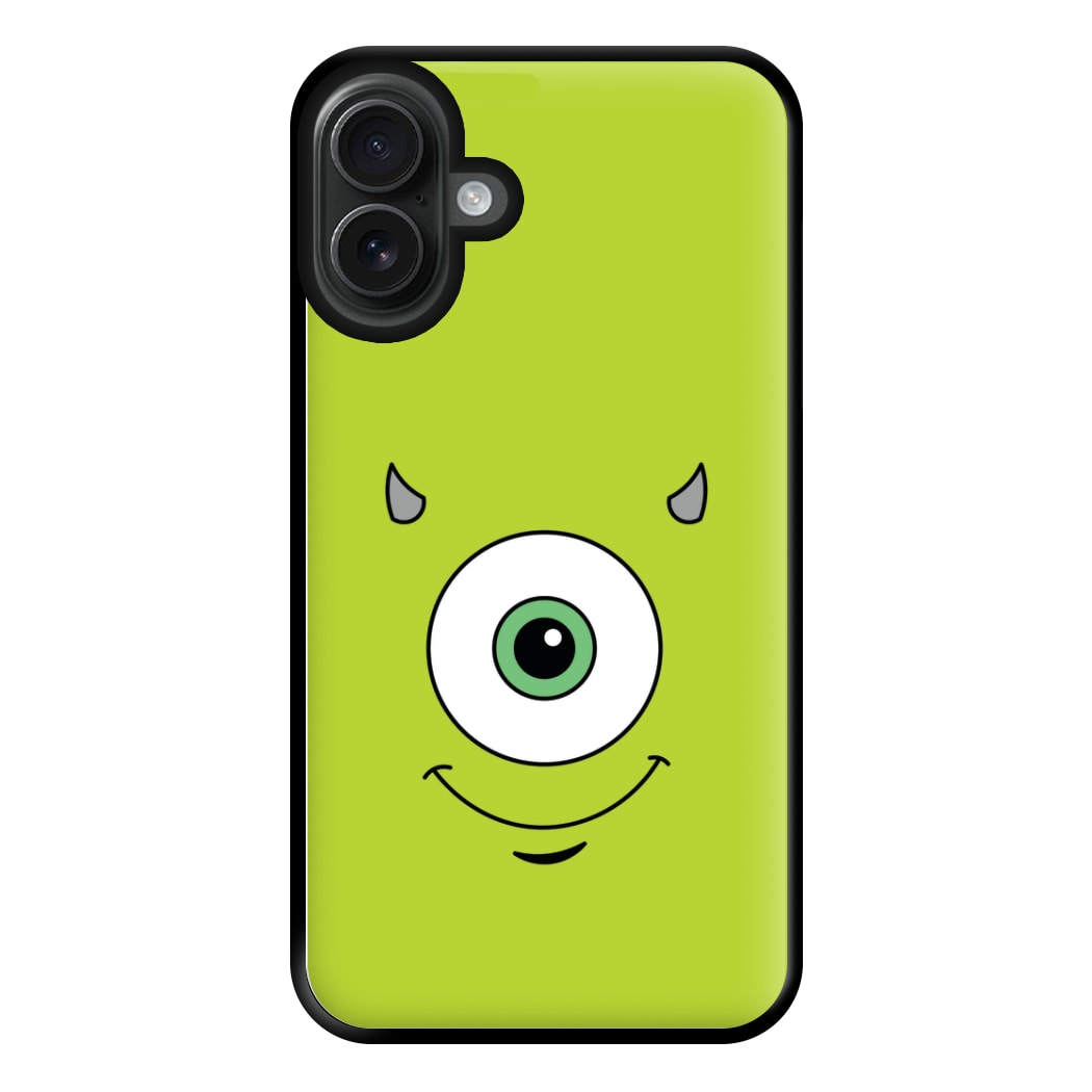Green Monster Face Phone Case for iPhone 16 Plus